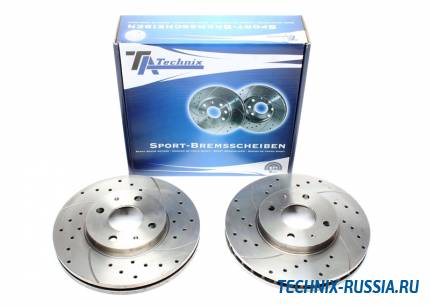 Тормозные диски 257 mm с перфорацией и насечками Nissan Sunny III Liftback N14 TA-TECHNIX EVOBS2360P