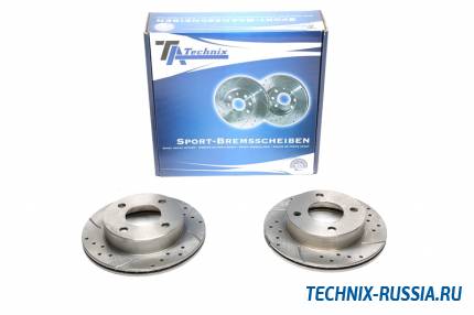 Тормозные диски 214mm с перфорацией и насечками Nissan Micra I K10 TA-TECHNIX EVOBS2425P