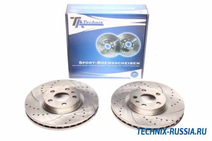 Тормозные диски 281mm с перфорацией и насечками Peugeot 806 TA-TECHNIX EVOBS2523P