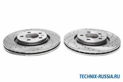 Тормозные диски 280 mm с перфорацией и насечками VW Jetta V TA-TECHNIX EVOBS2544P