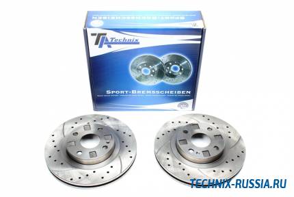 Тормозные диски 258mm с перфорацией и насечками Mazda 323 F VI TA-TECHNIX EVOBS2545P