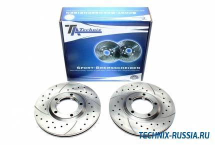 Тормозные диски 253mm с перфорацией и насечками Hyundai H100 Kasten TA-TECHNIX EVOBS2691P