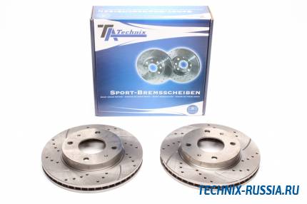 Тормозные диски 257mm с перфорацией и насечками Hyundai Coupe TA-TECHNIX EVOBS2764P