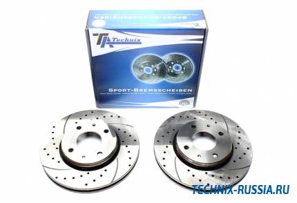 Тормозные диски 281mm с перфорацией и насечками Mitsubishi Carisma TA-TECHNIX EVOBS2831P