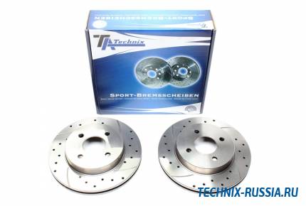 Тормозные диски 252mm с перфорацией и насечками Nissan Almera I N15 Hatchback TA-TECHNIX EVOBS2838P