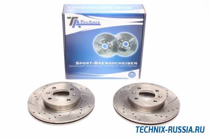 Тормозные диски 256mm с перфорацией и насечками Hyundai Getz TA-TECHNIX EVOBS2842P