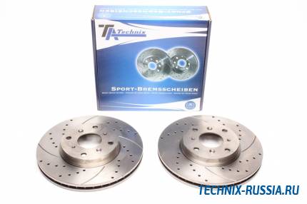 Тормозные диски 282mm с перфорацией и насечками Honda Honda Accord VI CH TA-TECHNIX EVOBS2866P