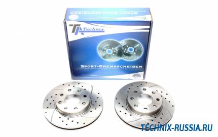 Тормозные диски 236mm с перфорацией и насечками Chevrolet Kalos TA-TECHNIX EVOBS2883P