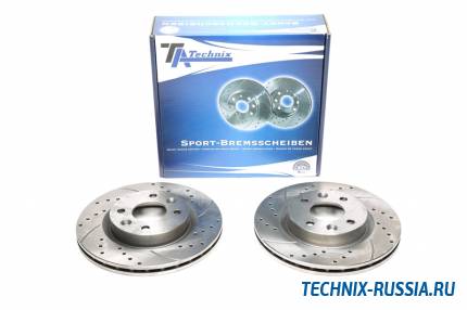 Тормозные диски 259mm с перфорацией и насечками Nissan Kubistar TA-TECHNIX EVOBS2907P