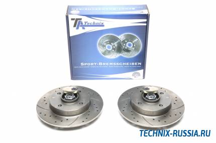 Тормозные диски 249mm с перфорацией и насечками Peugeot 307 Break 3E TA-TECHNIX EVOBS3214BSP