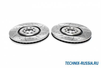 Тормозные диски 334 mm с перфорацией и насечками VW Golf IV R32 TA-TECHNIX EVOBS9999P