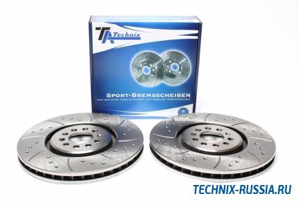 Тормозные диски 334 mm с перфорацией и насечками VW Golf IV R32 TA-TECHNIX EVOBS9999P